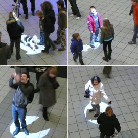 ACCESS in the Eindhoven's train station as part of GLOW, Eindhoven, Netherlands, 2009 | Photo: Marie Sester