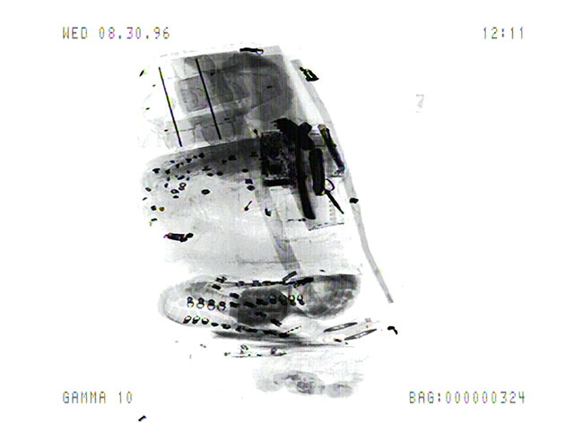 Luggage_X_3_3_6 (1996/2011), Marie Sester. Still from the Luggage_X_3_3 video recordings at Orly Airport, Paris Digital print 7.11" x 9.45" (18.06 cm x 24 cm), Edition of 20